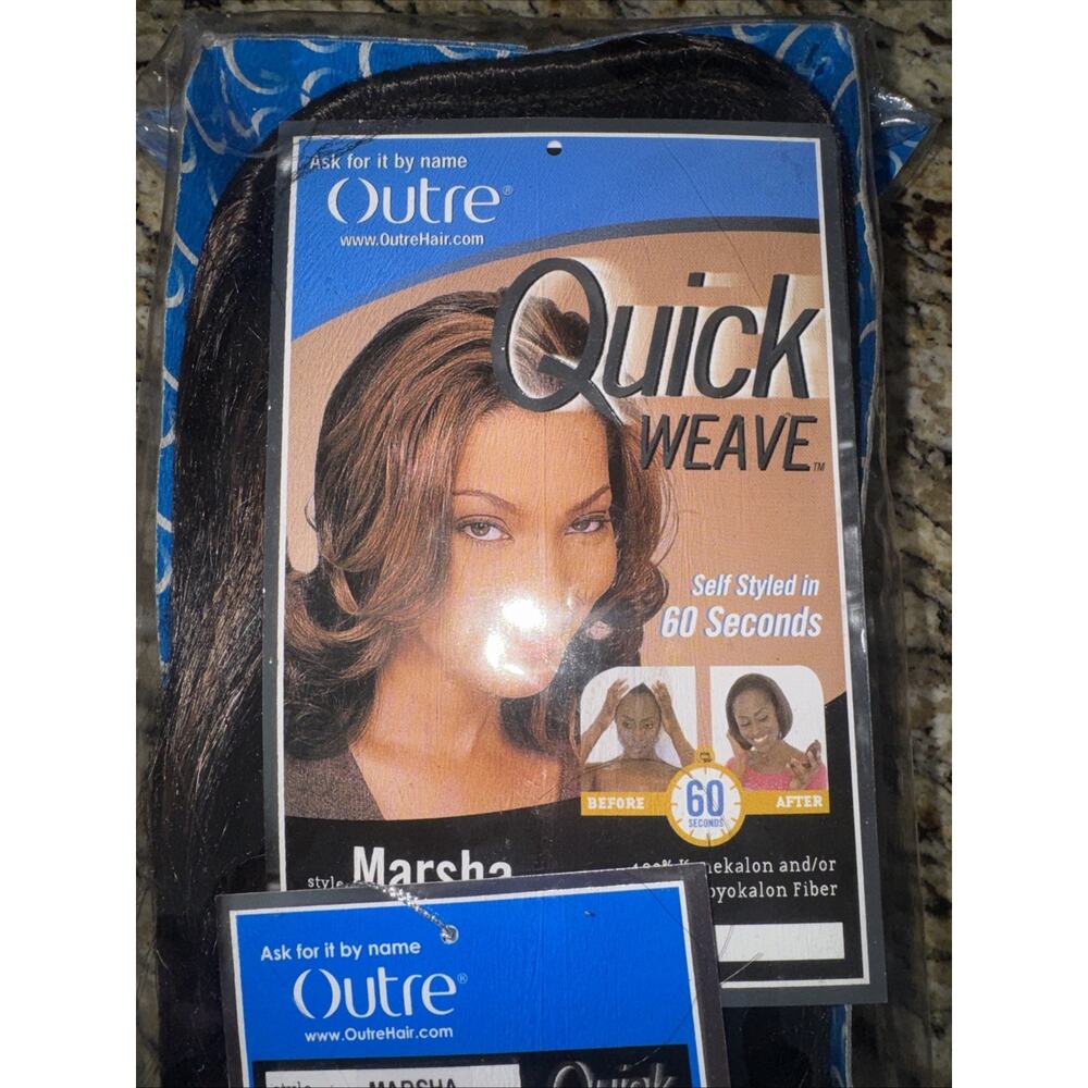Outre Quick Weave half wig in the "Marsha" style and color S1B/30